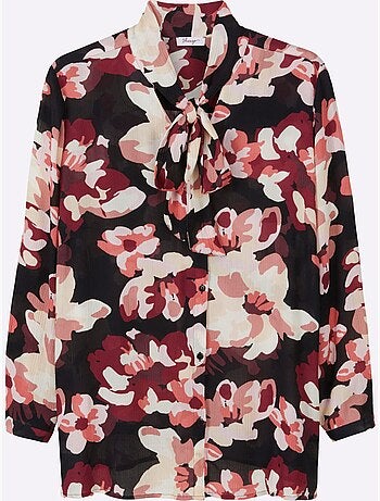 Chemisier Lavallière Joli Motif Floral - Taille Standard - Sheego
