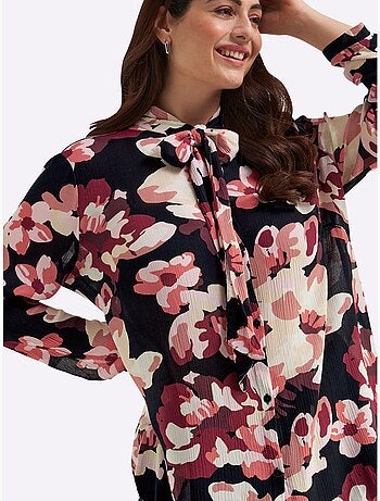 Chemisier Lavallière Joli Motif Floral - Taille Standard - Sheego