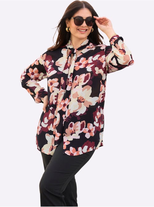 Chemisier Lavallière Joli Motif Floral - Taille Standard - Sheego - Kiabi