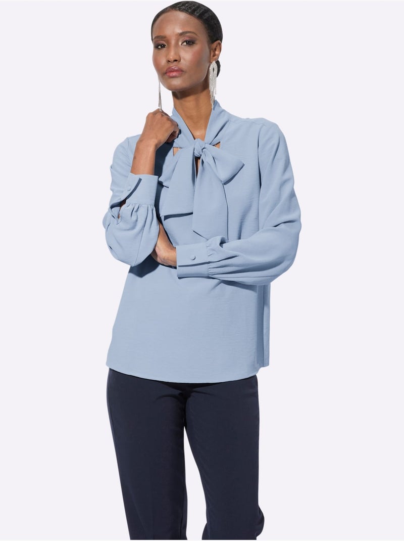 Chemisier Lavallière Lavallière Tendance - Taille Standard - Helline Bleu - Kiabi