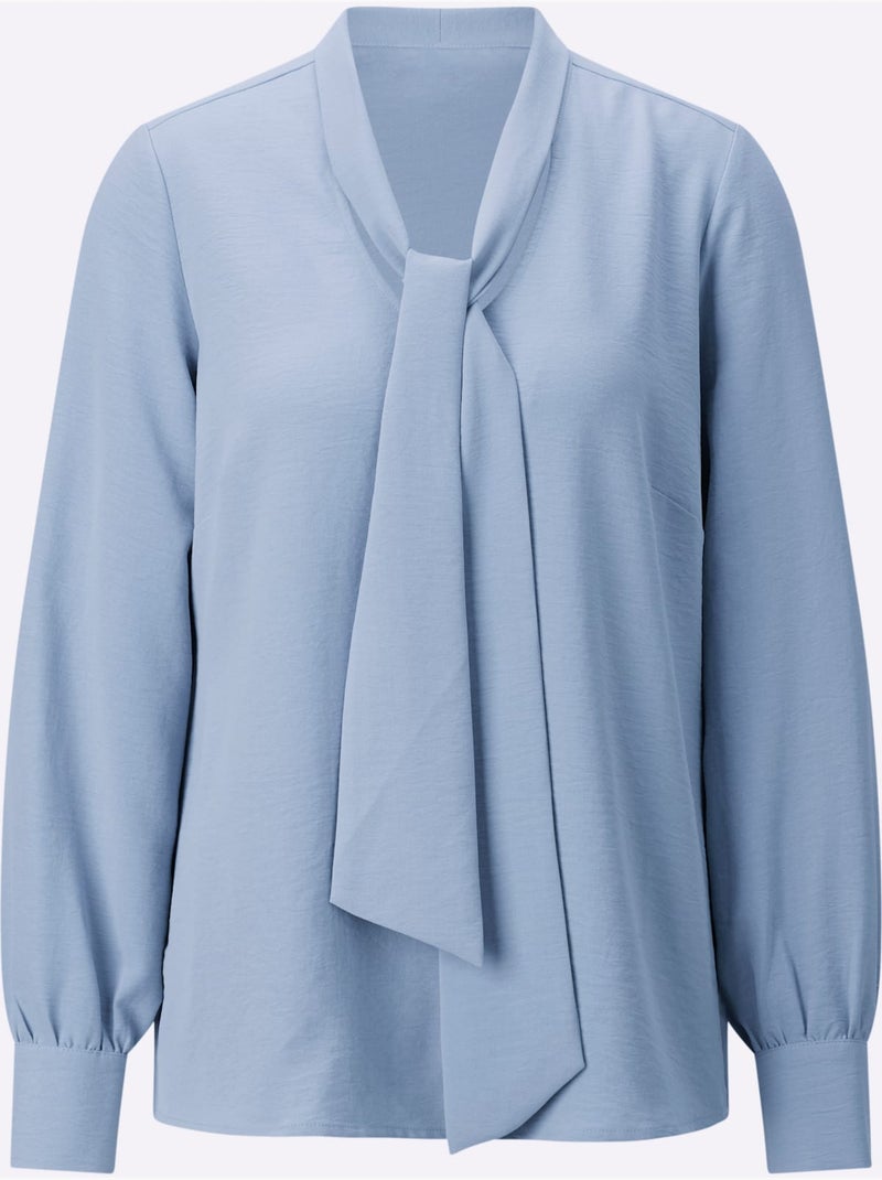 Chemisier Lavallière Lavallière Tendance - Taille Standard - Helline Bleu - Kiabi