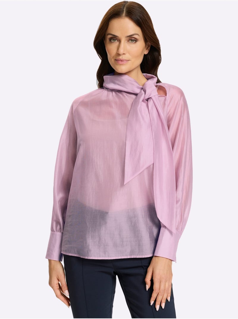 Chemisier lavallière lavallière tendance - taille standard - helline Rose - Kiabi