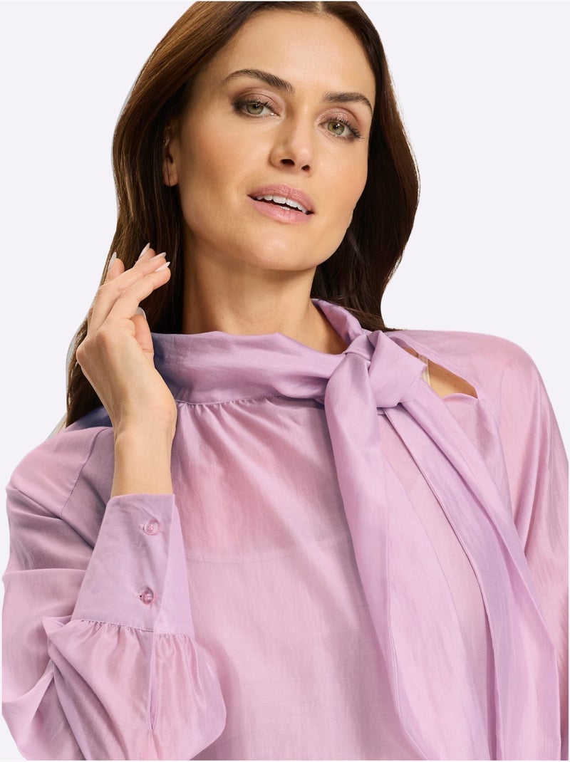 Chemisier lavallière lavallière tendance - taille standard - helline Rose - Kiabi