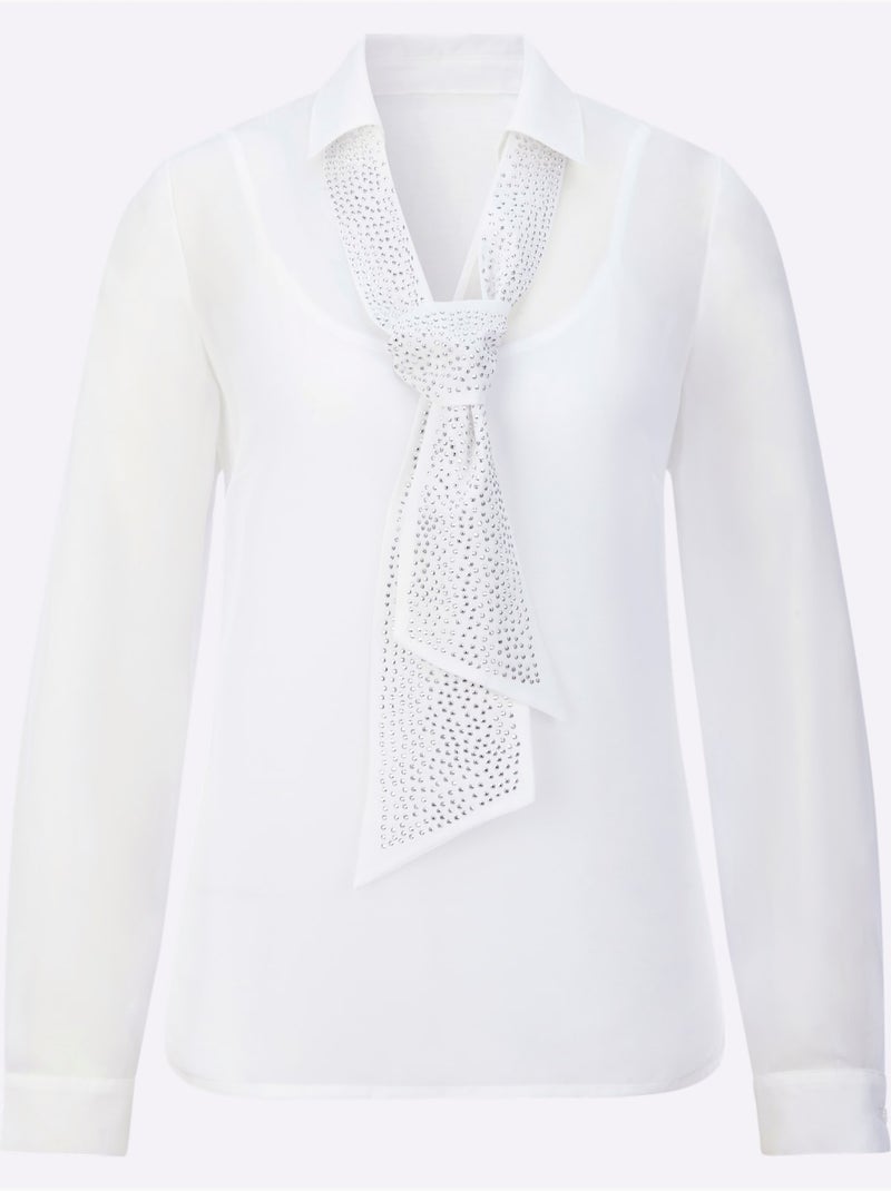 Chemisier Lavallière Polyester Recyclé - Taille Standard - Helline Ecru - Kiabi