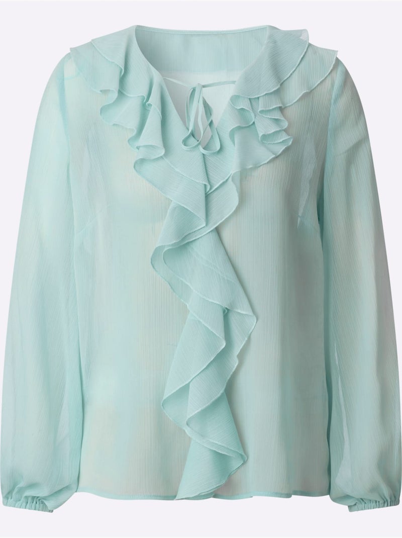Chemisier Légère Qualité Froissée Tendance - Taille Standard - Witt Menthe - Kiabi