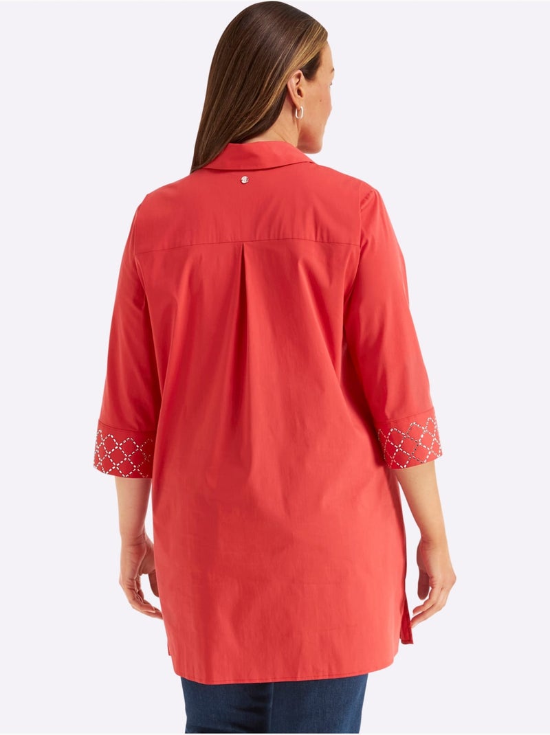 Chemisier Long - Taille Standard - Sheego Rouge - Kiabi