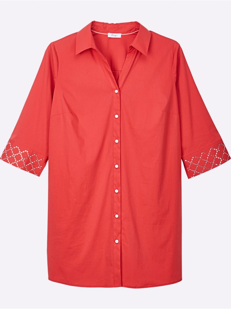 Chemisier Long - Taille Standard - Sheego Rouge - Kiabi
