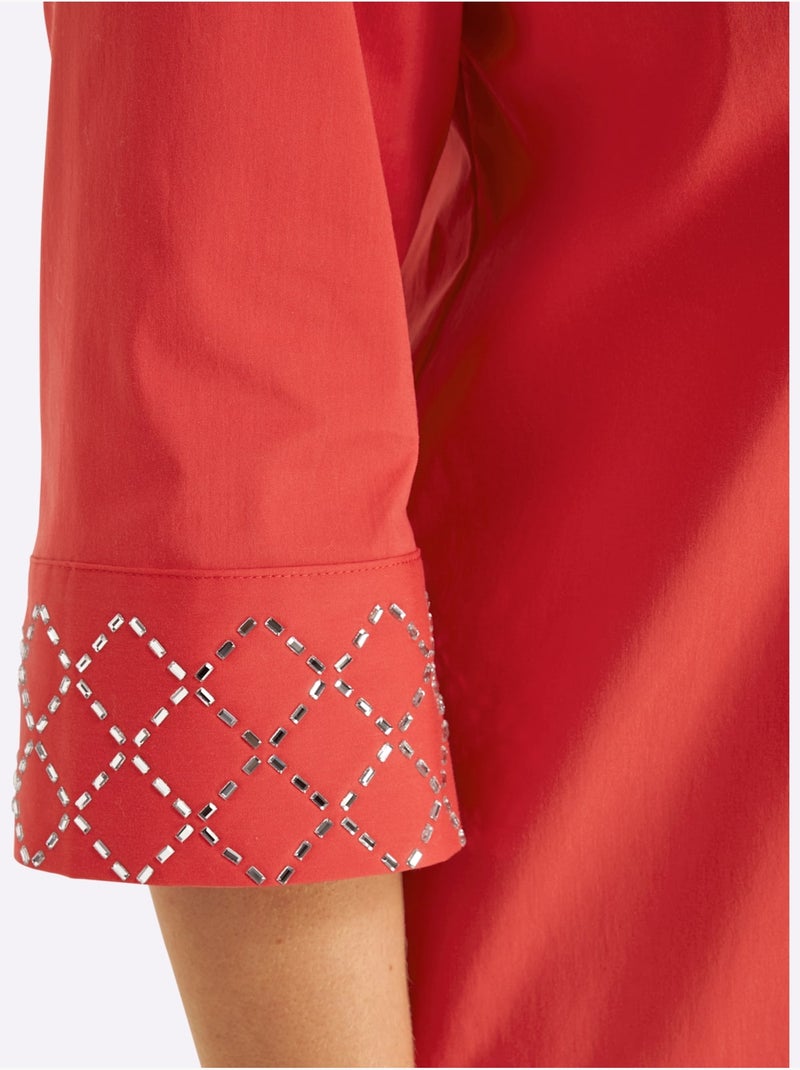 Chemisier Long - Taille Standard - Sheego Rouge - Kiabi