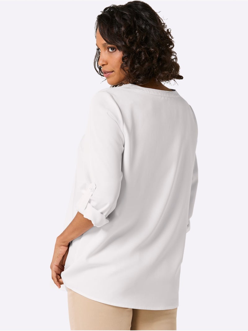 Chemisier Long 70% Modal - Taille Standard - Helline Blanc - Kiabi