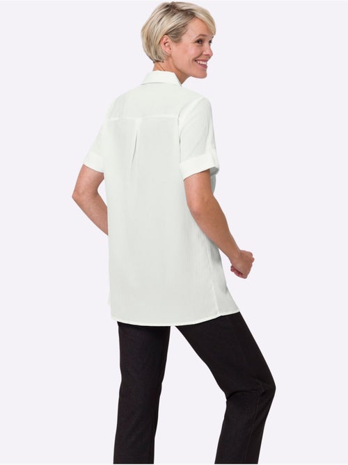 Chemisier long à col chemise et manches courtes avec bouton - Taille standard - Moda Vilona - Kiabi