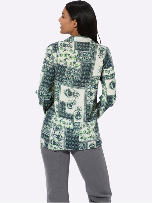 Chemisier long à col chemise et manches longues imprimé paisley - Taille standard - Moda Vilona - Kiabi Chemisier long à col chemise et manches longues imprimé paisley - Taille standard - Moda Vilona - Kiabi