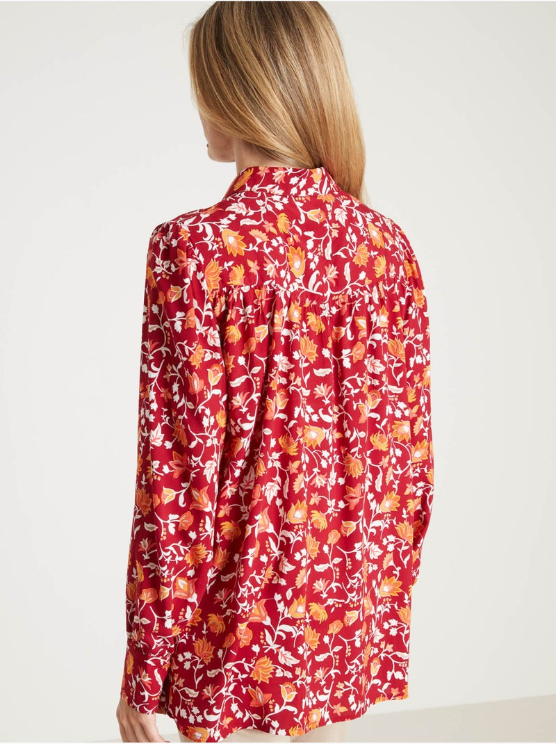 Chemisier long ample col pointu - DAXON Orange - Kiabi