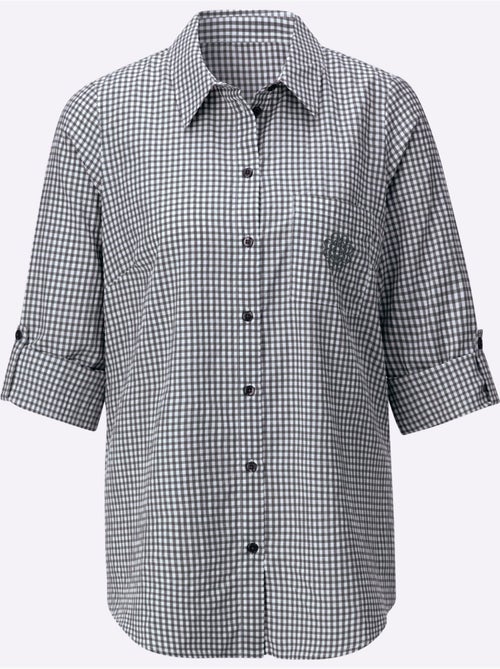 Chemisier long avec col classique et manches longues ajustables - Taille standard - Witt - Kiabi Chemisier long avec col classique et manches longues ajustables - Taille standard - Witt - Kiabi