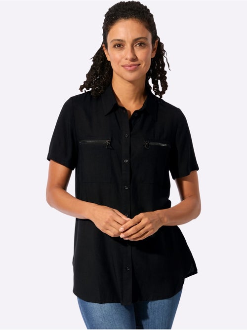 Chemisier long avec poches poitrine à glissière et col chemise - Taille standard - Witt - Kiabi Chemisier long avec poches poitrine à glissière et col chemise - Taille standard - Witt - Kiabi