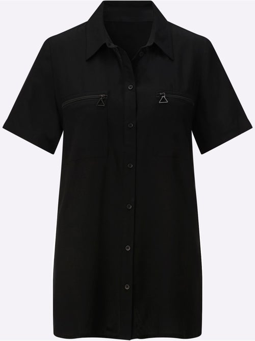 Chemisier long avec poches poitrine à glissière et col chemise - Taille standard - Witt - Kiabi Chemisier long avec poches poitrine à glissière et col chemise - Taille standard - Witt - Kiabi