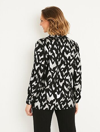 Chemisier long boutonné imprimé brillant