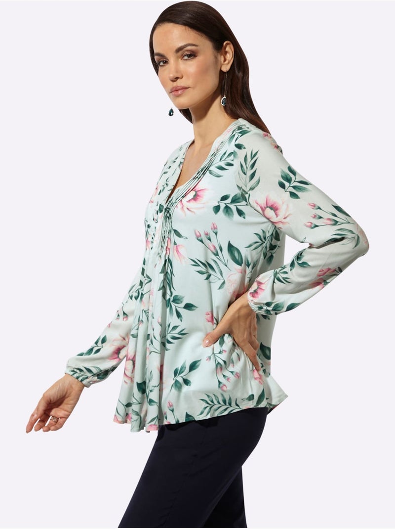Chemisier Long Coupe Longue Affinante - Taille Standard - Helline Bleu Vert - Kiabi