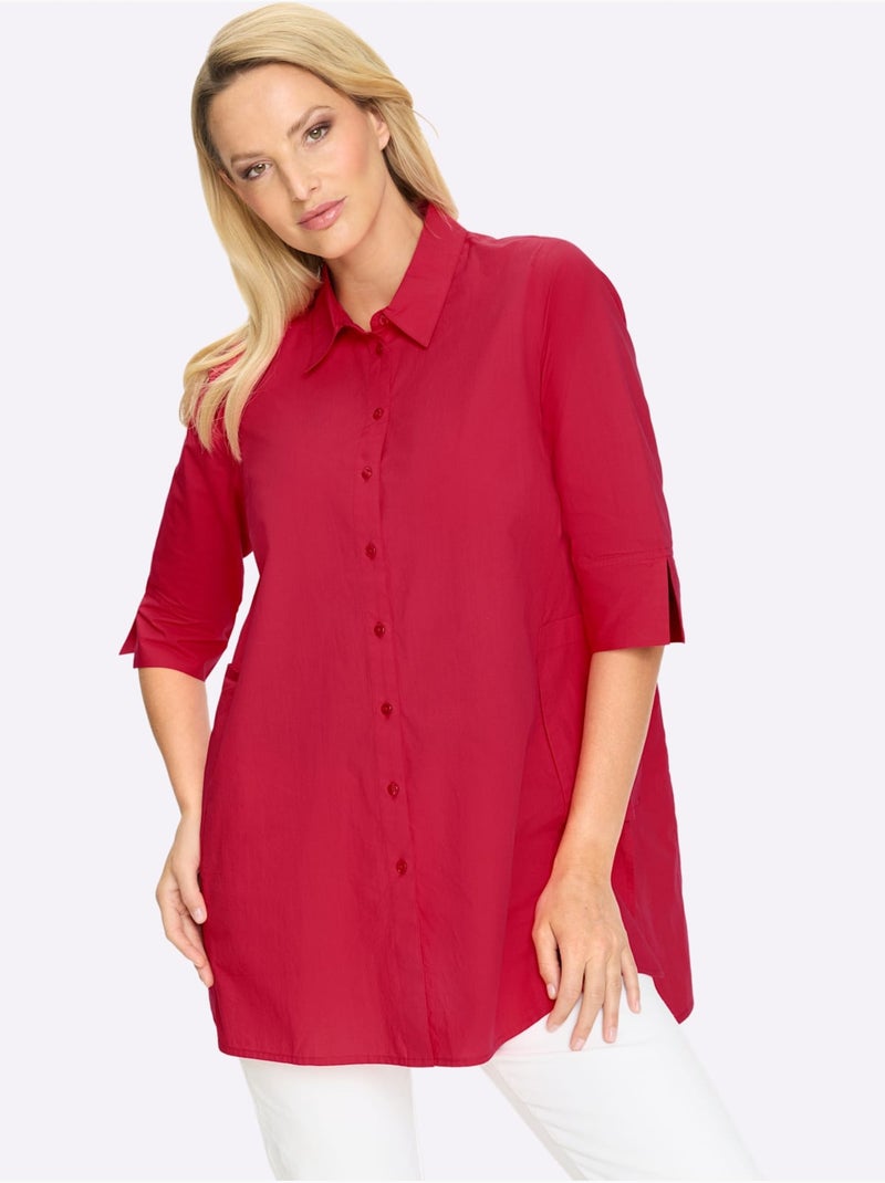 Chemisier Long Coupe Longue Affinante - Taille Standard - Helline Rouge - Kiabi