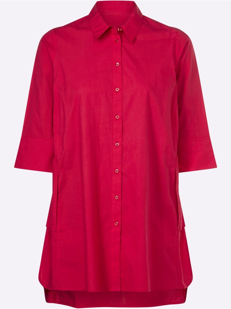 Chemisier Long Coupe Longue Affinante - Taille Standard - Helline Rouge - Kiabi