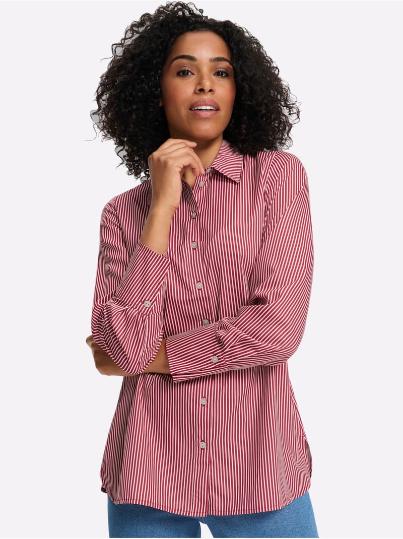 Chemisier long coupe longue affinante - taille standard - moda vilona Rouge - Kiabi
