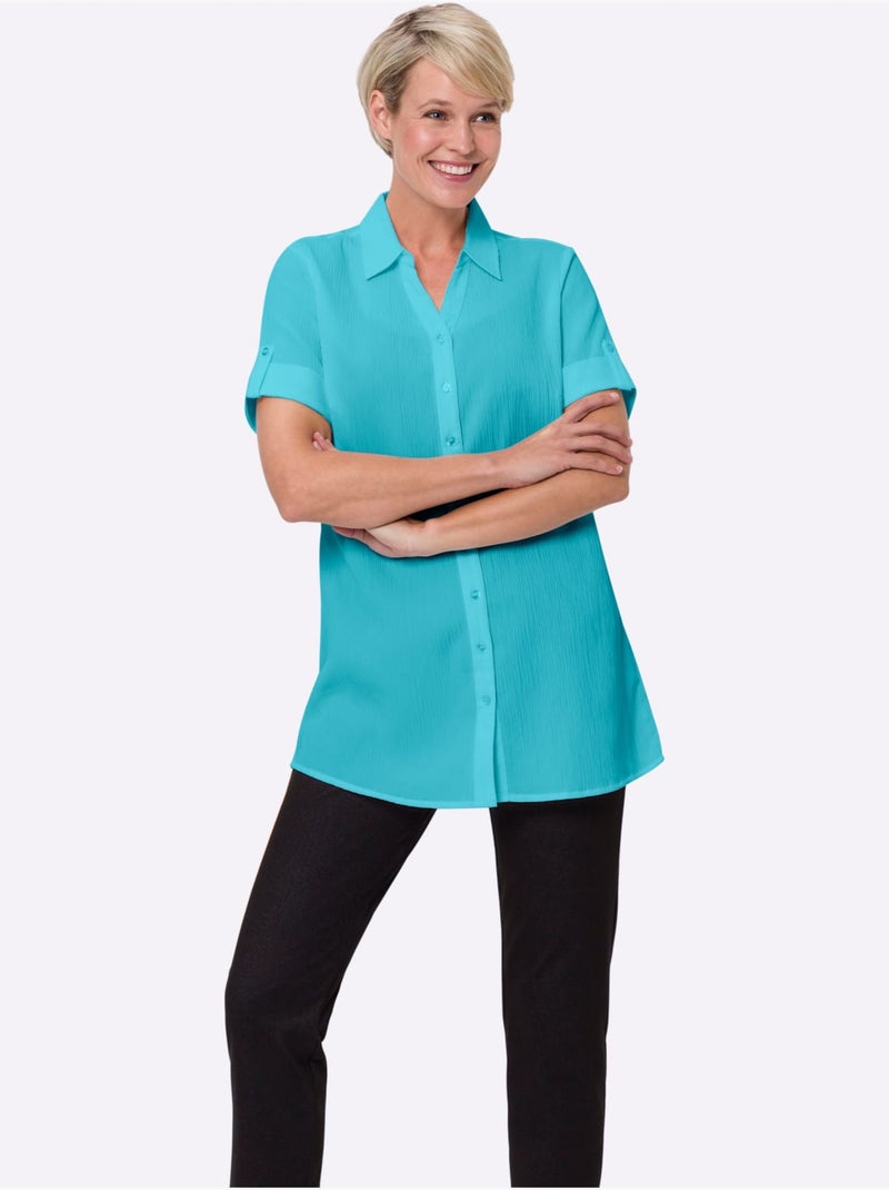 Chemisier Long Coupe Longue Affinante - Taille Standard - Moda Vilona Turquoise - Kiabi