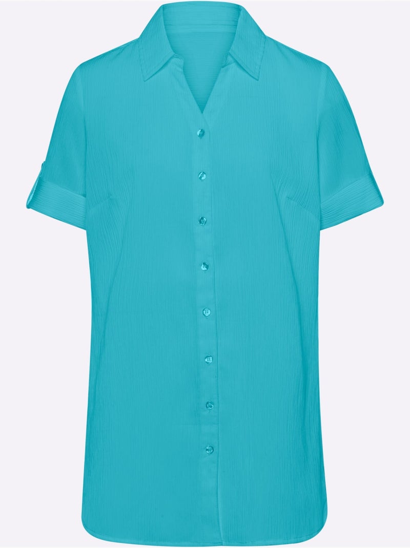 Chemisier Long Coupe Longue Affinante - Taille Standard - Moda Vilona Turquoise - Kiabi