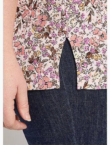 Chemisier long crêpe fleuri - Afibel