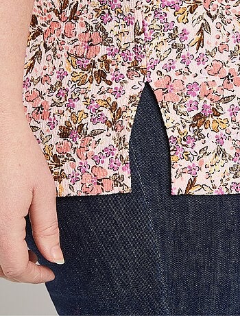 Chemisier long crêpe fleuri - Afibel