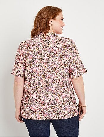 Chemisier long crêpe fleuri