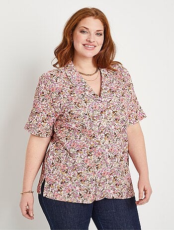 Chemisier long crêpe fleuri