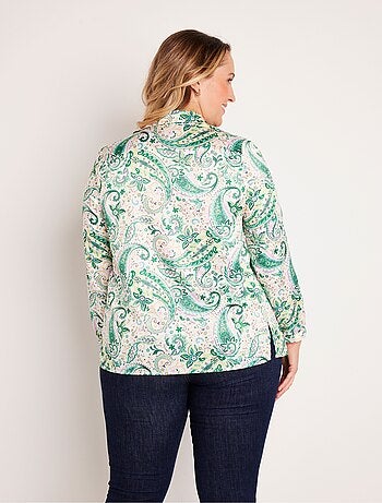 Chemisier long droit boutonné en satin