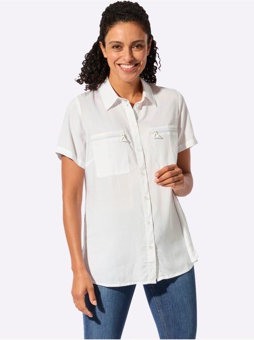 Chemisier long fluide avec col chemise et poches zippées - Taille standard - Witt - Kiabi