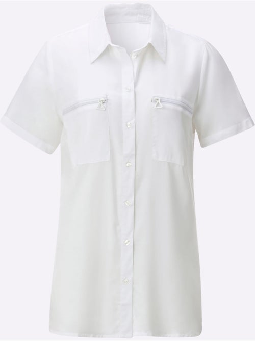 Chemisier long fluide avec col chemise et poches zippées - Taille standard - Witt - Kiabi