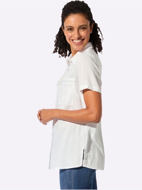 Chemisier long fluide avec col chemise et poches zippées - Taille standard - Witt - Kiabi