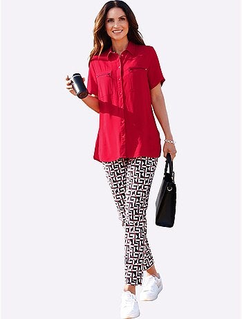 Chemisier long fluide en viscose avec col chemise et poches poitrine - Taille standard - Witt