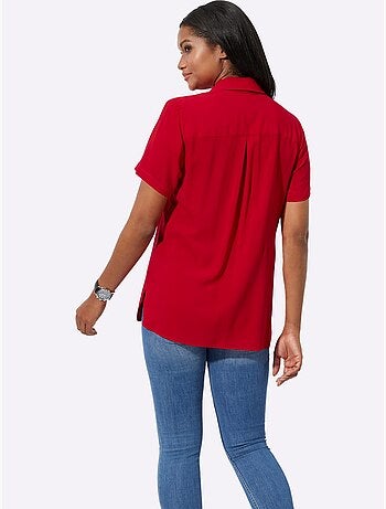 Chemisier long fluide en viscose avec col chemise et poches poitrine - Taille standard - Witt