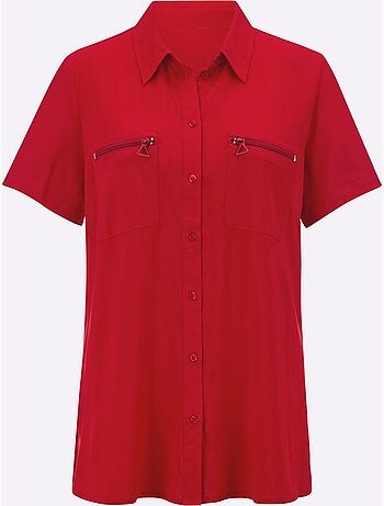 Chemisier long fluide en viscose avec col chemise et poches poitrine - Taille standard - Witt