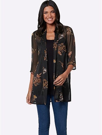 Chemisier Long Forme Ouverte Et Longue Tendance - Taille Standard - Moda Vilona