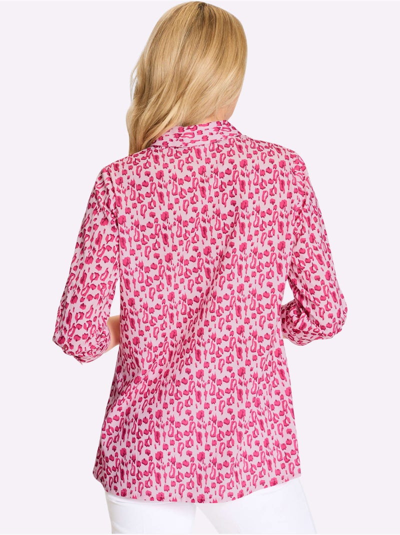 Chemisier Long Joli Motif Léopard - Taille Standard - Moda Vilona Rose clair - Kiabi