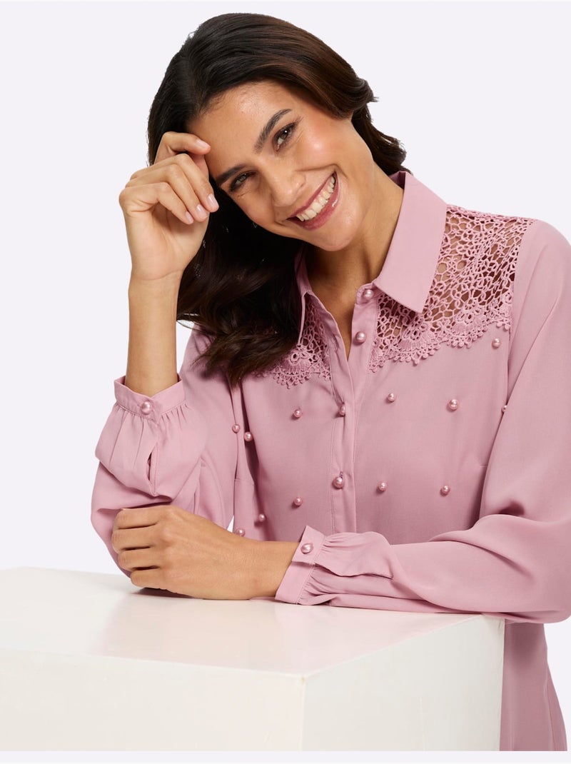 Chemisier Long Longueur Tendance - Taille Standard - Witt Rose - Kiabi