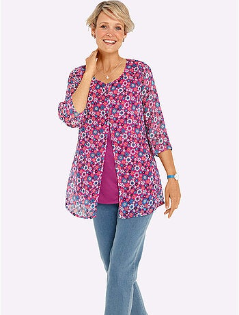 Chemisier long manches transparentes - taille standard - moda vilona