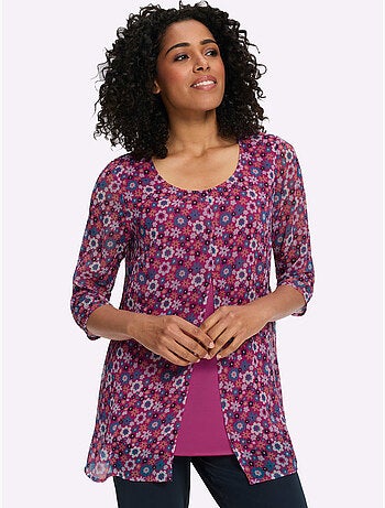 Chemisier long manches transparentes - taille standard - moda vilona