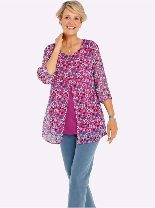 Chemisier long manches transparentes - taille standard - moda vilona - Kiabi