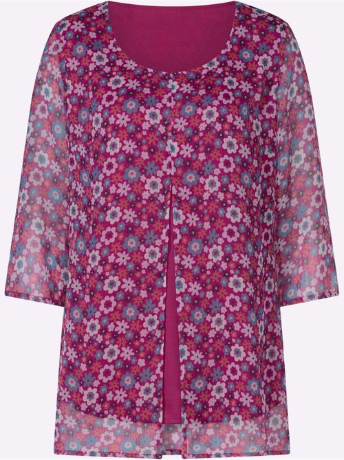 Chemisier long manches transparentes - taille standard - moda vilona - Kiabi