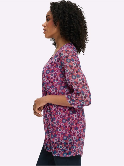 Chemisier long manches transparentes - taille standard - moda vilona - Kiabi