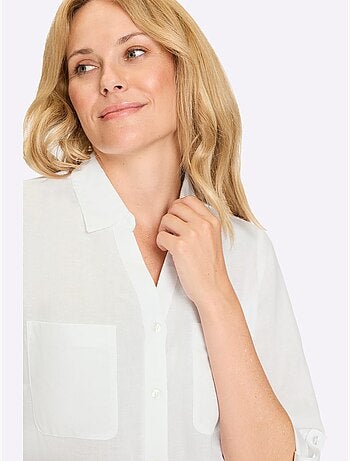 Chemisier Long Mélange Viscose-lin Estival - Taille Standard - Moda Vilona