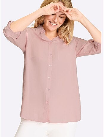 Chemisier Long Mélange Viscose-lin Estival - Taille Standard - Moda Vilona