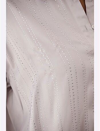 Chemisier Long Pierres Fantaisie Couleur Argent - Taille Standard - Helline