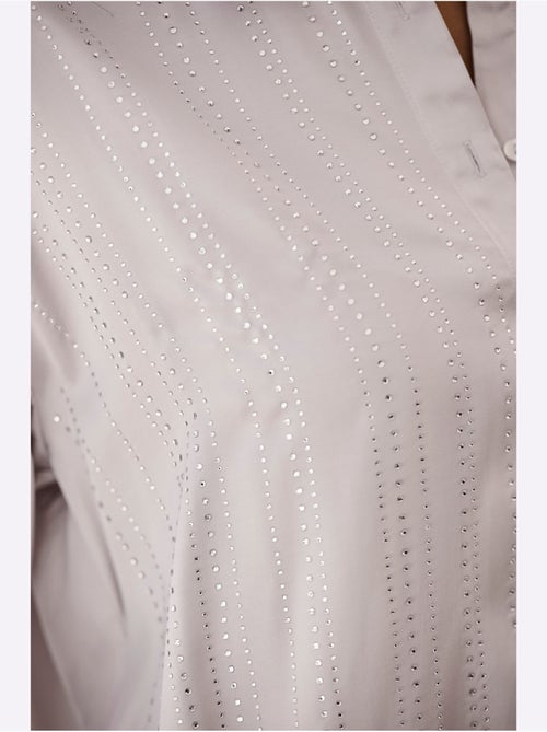 Chemisier Long Pierres Fantaisie Couleur Argent - Taille Standard - Helline - Kiabi Chemisier Long Pierres Fantaisie Couleur Argent - Taille Standard - Helline - Kiabi