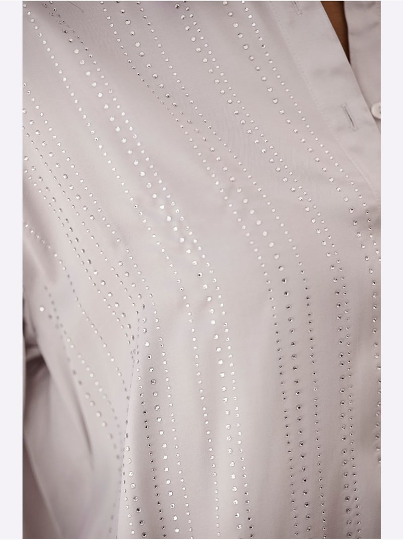 Chemisier Long Pierres Fantaisie Couleur Argent - Taille Standard - Helline Gris clair - Kiabi